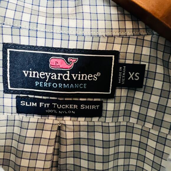 Vineyard Vines Button Up Slim Fit Tucker Shirt Long Sleeve White Grey - XS - Picture 3 of 4